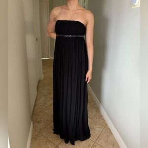 Marc Bouwer Strapless Black Maxi Dress with Beaded Waist Trim
